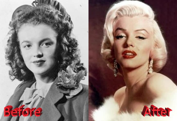 Marilyn Monroe Before After Plastic Surgery 1